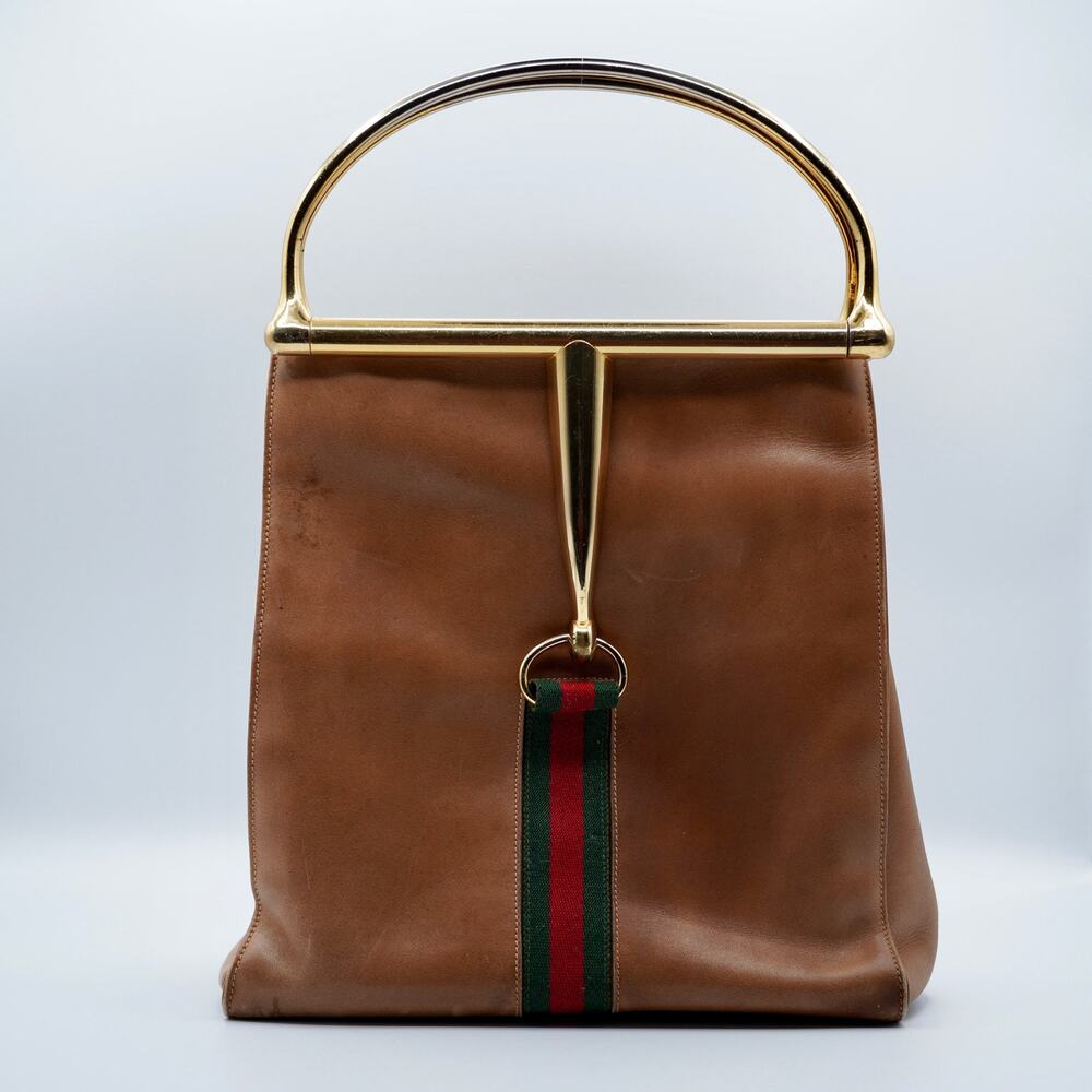 Rare Vintage Gucci Snaffle Bit Gold Handle Bag